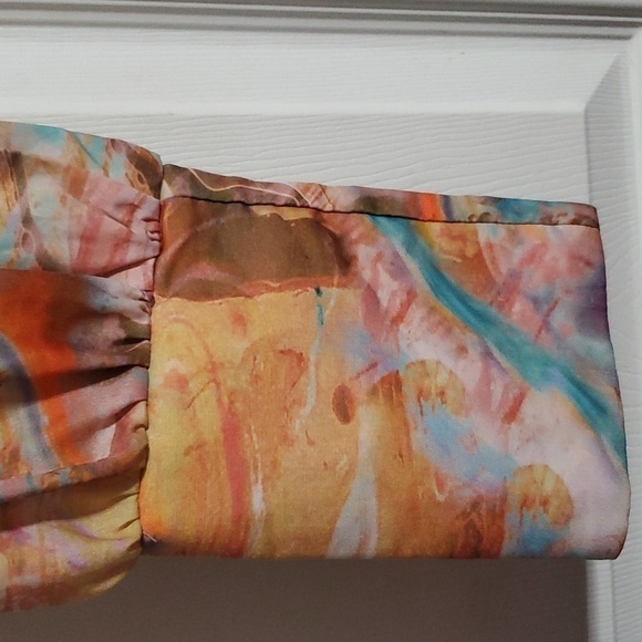 PrettyLittleThing Multicolor Long Sleeve Deep V Fitted Crop Top Size 8 - Picture 4 of 14